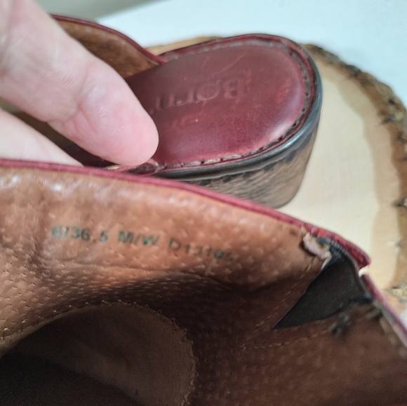 Born Leather slides mules clogs wine made in Mexico women's Size 6.5 - Picture 11 of 14